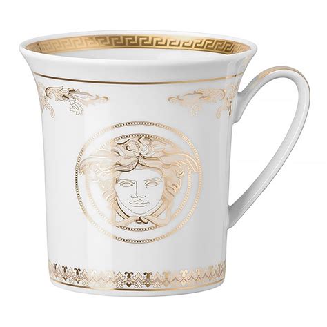 Versace Rosenthal 4 Stück Kaffeebecher Medusa blau, 